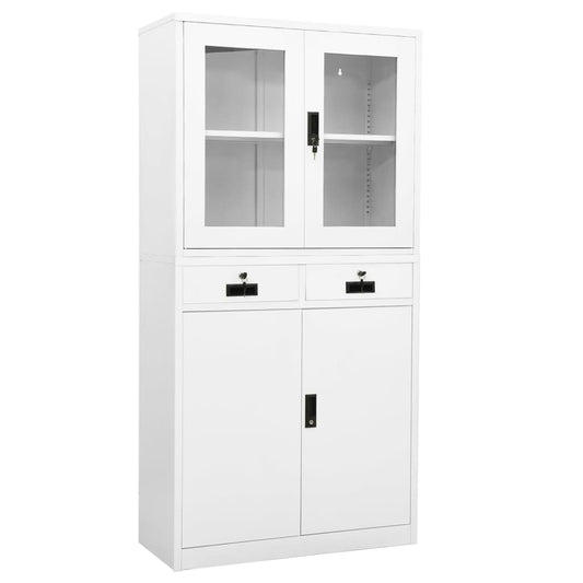 Büroschrank 90X40X180 Cm Stahl Und Hartglas