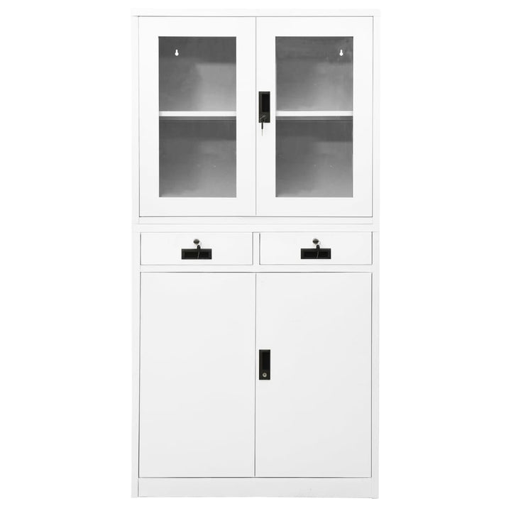 Büroschrank 90X40X180 Cm Stahl Und Hartglas