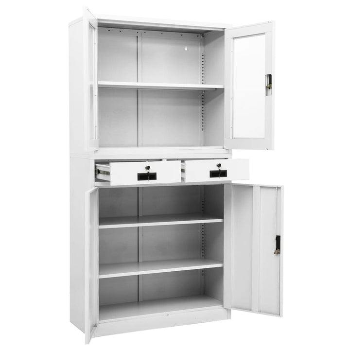 Büroschrank 90X40X180 Cm Stahl Und Hartglas