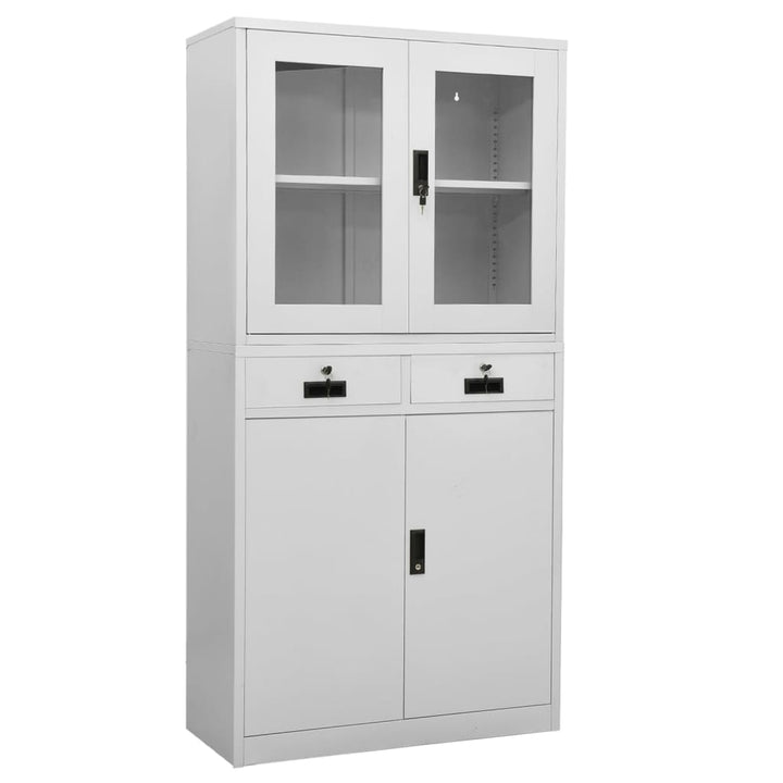 Büroschrank 90X40X180 Cm Stahl Und Hartglas