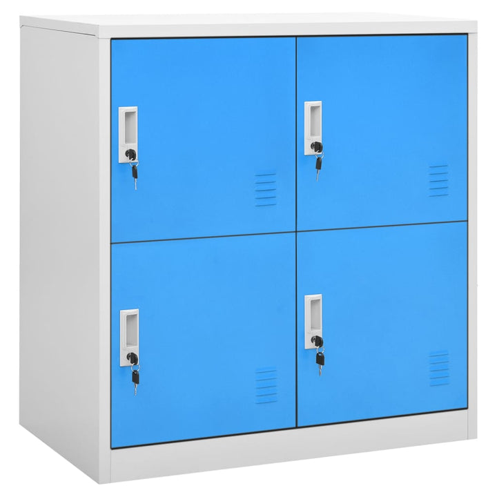 Schließfachschrank 90X45X92,5 Cm Stahl Hellgrau Und Blau