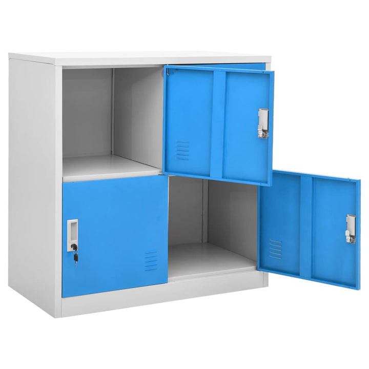 Schließfachschrank 90X45X92,5 Cm Stahl Hellgrau Und Blau