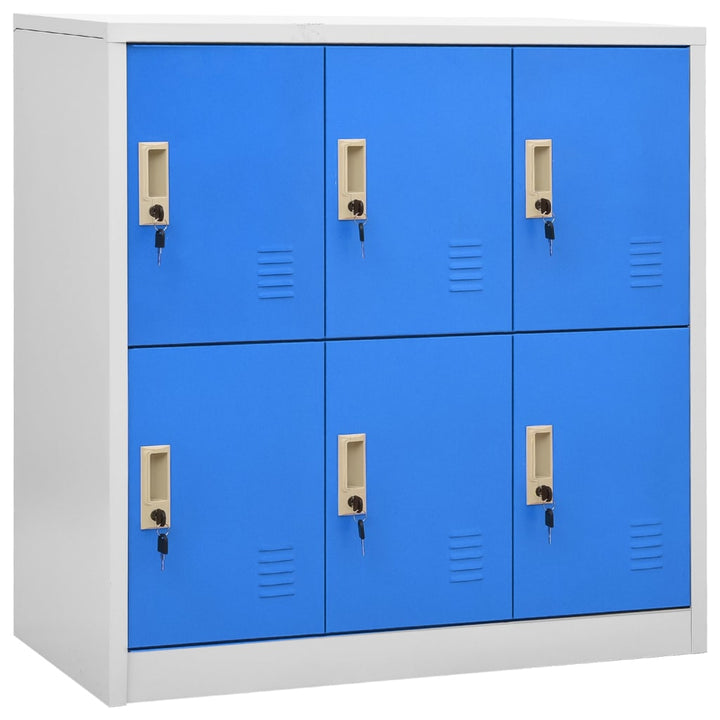 Schließfachschrank 90X45X92,5 Cm Stahl Hellgrau Und Blau