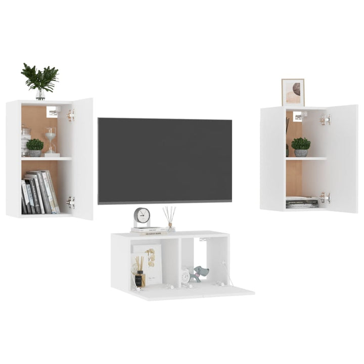 3-Tlg. Tv-Schrank-Set Holzwerkstoff