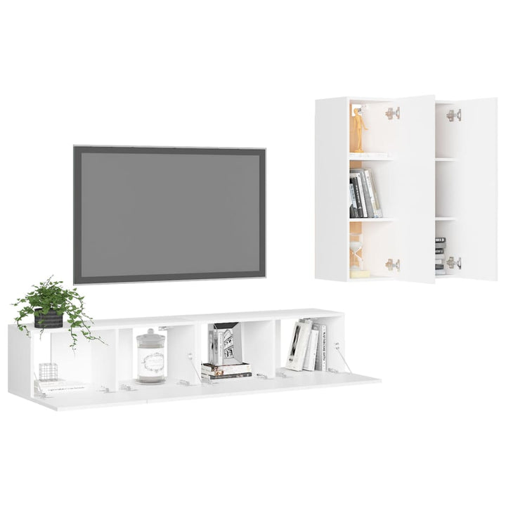 4-Tlg. Tv-Schrank-Set Holzwerkstoff