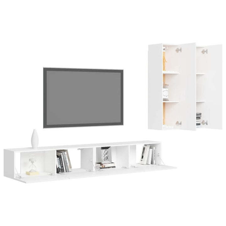 4-Tlg. Tv-Schrank-Set Holzwerkstoff