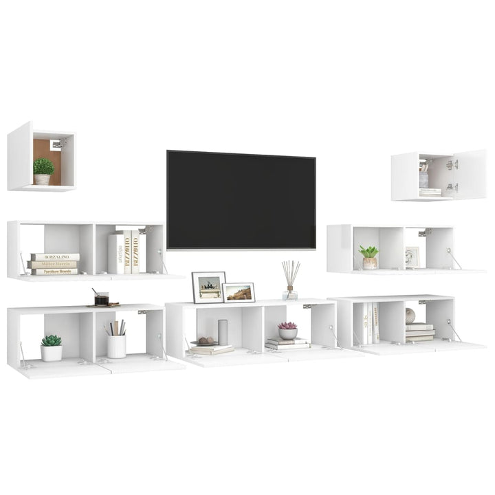 7-Tlg. Tv-Schrank-Set Holzwerkstoff