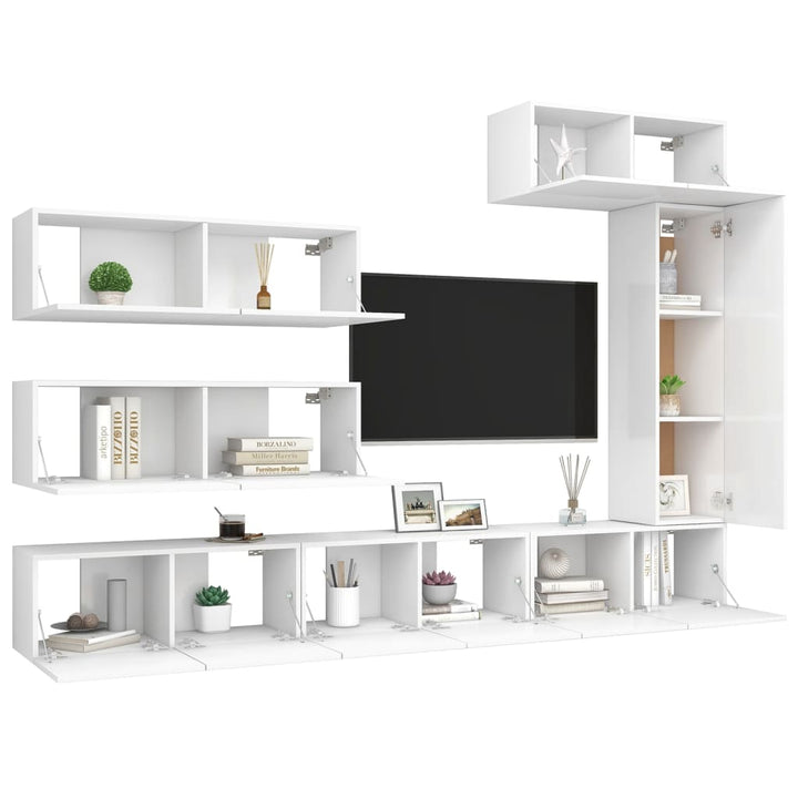 7-Tlg. Tv-Schrank-Set Holzwerkstoff