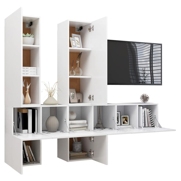 7-Tlg. Tv-Schrank-Set Holzwerkstoff