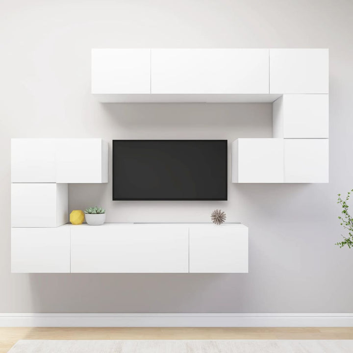 8-Tlg. Tv-Schrank-Set Wandmontage -Optik Holzwerkstoff