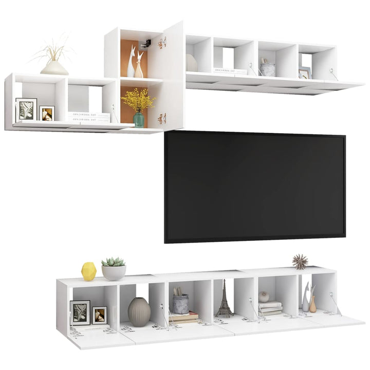 7-Tlg. Tv-Schrank-Set Holzwerkstoff