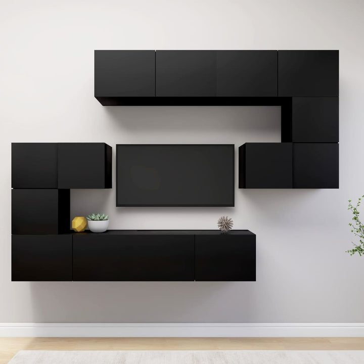 8-Tlg. Tv-Schrank-Set Wandmontage -Optik Holzwerkstoff