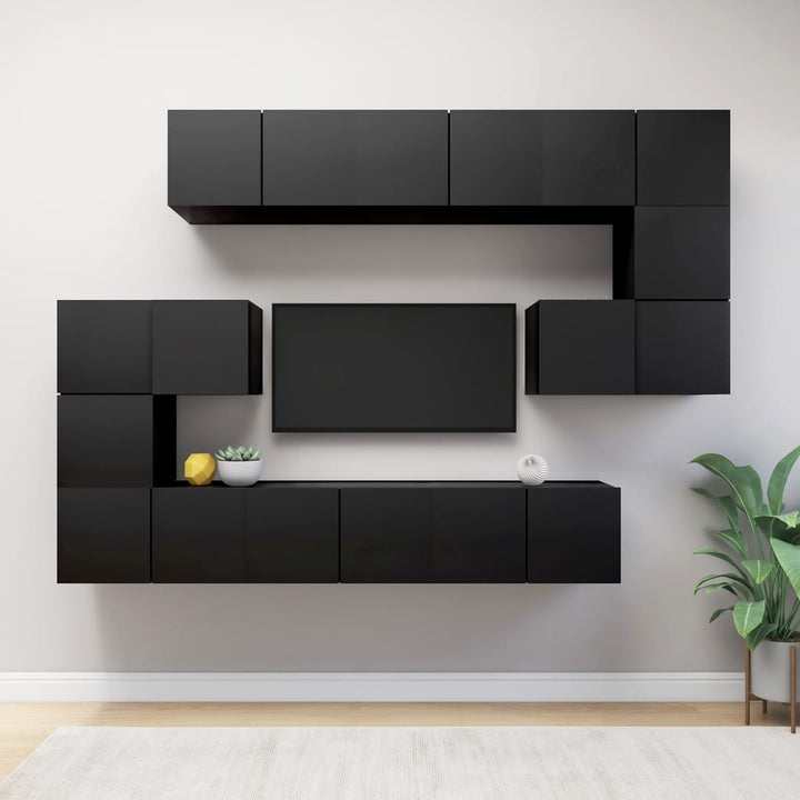 8-Tlg. Tv-Schrank-Set Wandmontage -Optik Holzwerkstoff