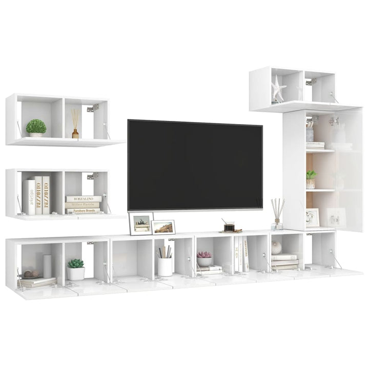 8-Tlg. Tv-Schrank-Set Holzwerkstoff