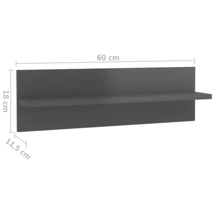 Wandregale 4 Stk. 60X11,5X18 Cm Holzwerkstoff