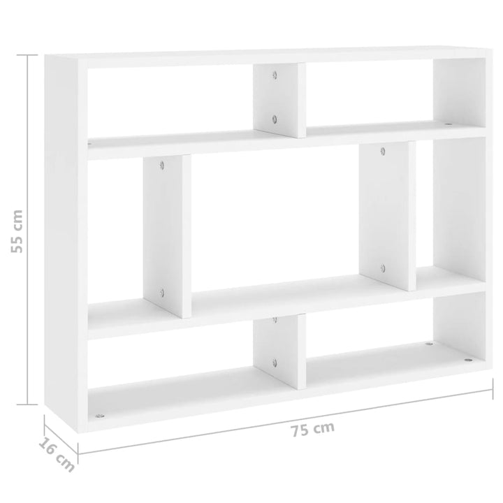 Wandregal 75X16X55 Cm Holzwerkstoff