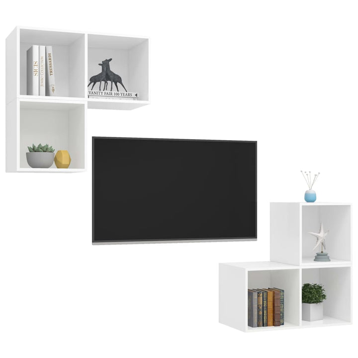 4-Tlg. Tv-Schrank-Set Holzwerkstoff