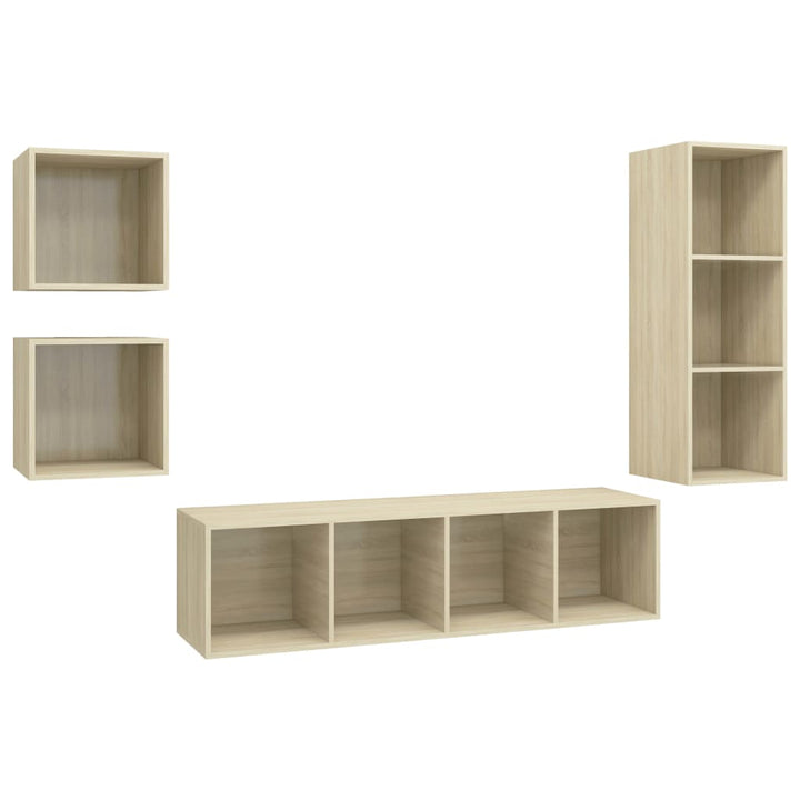 4-Tlg. Tv-Schrank-Set Sonoma-Eiche Holzwerkstoff