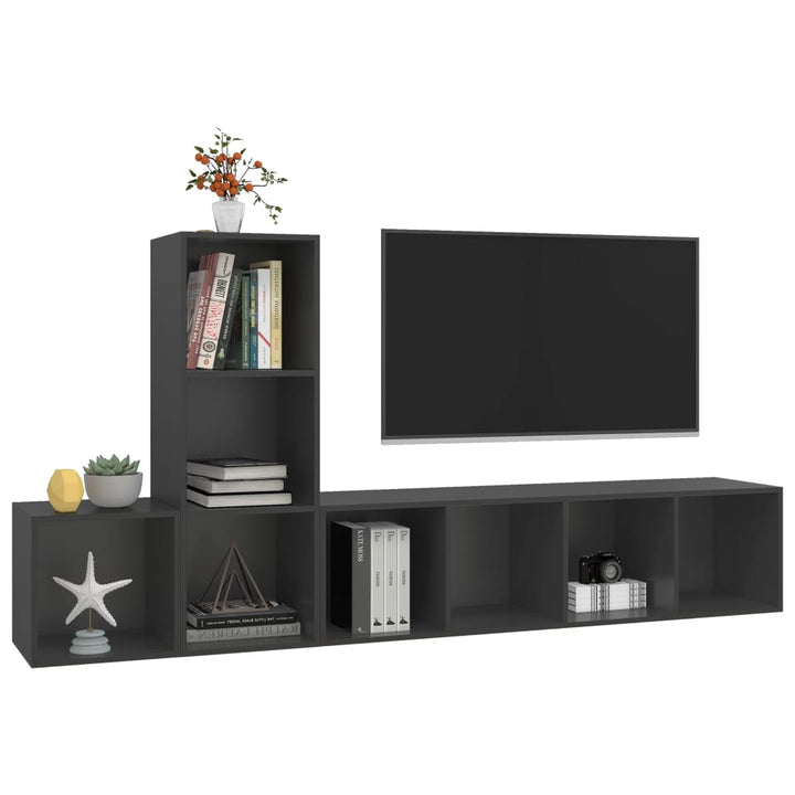 3-Tlg. Tv-Schrank-Set Holzwerkstoff