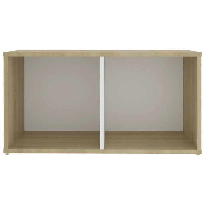 Tv-Schränke 2 Stk. Weiß Sonoma-Eiche 72X35X36,5Cm Holzwerkstoff Weiß Und Sonoma-Eiche