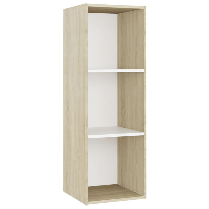 Tv-Schränke 2 Stk. Weiß Sonoma-Eiche 107X35X Holzwerkstoff Weiß Und Sonoma-Eiche