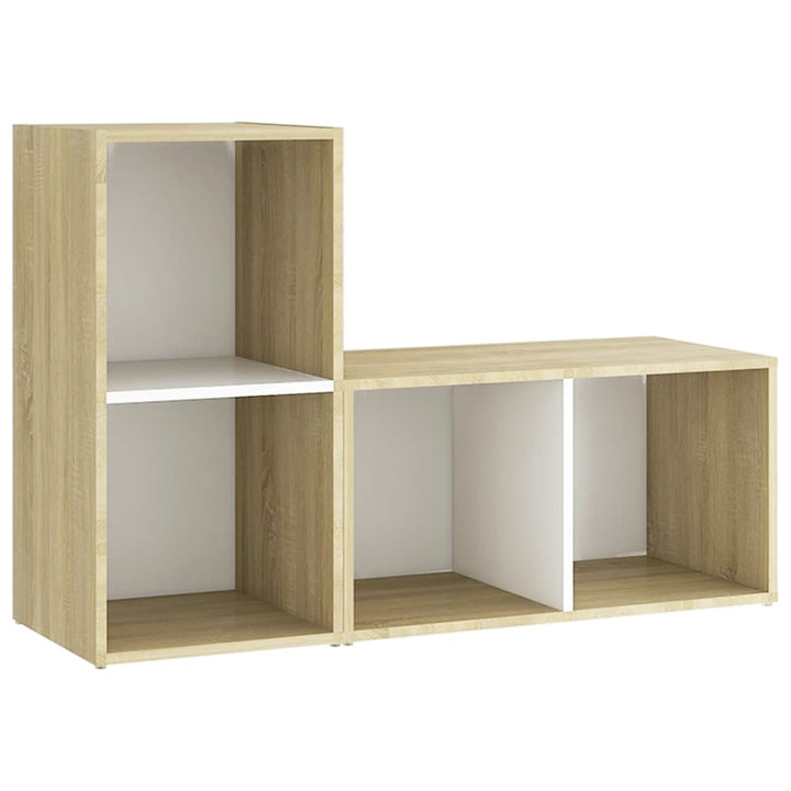 Tv-Schränke 2 Stk. Weiß Sonoma-Eiche 72X35X36,5Cm Holzwerkstoff