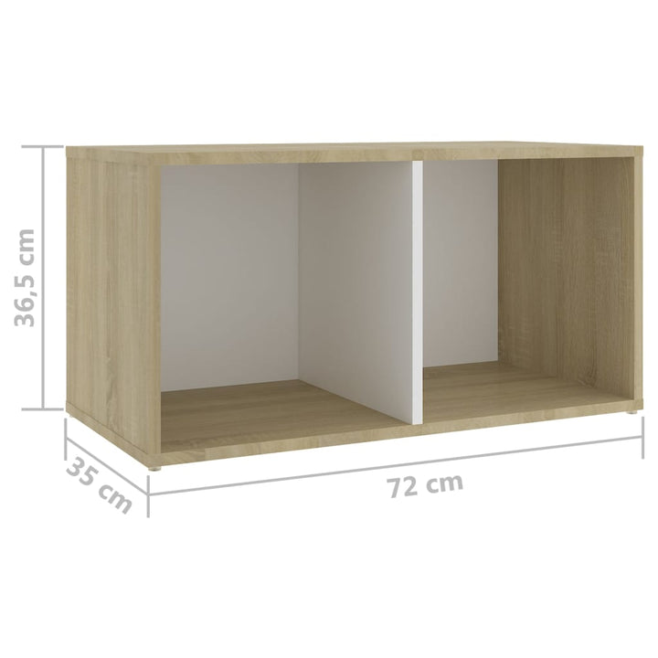 Tv-Schränke 2 Stk. Weiß Sonoma-Eiche 72X35X36,5Cm Holzwerkstoff