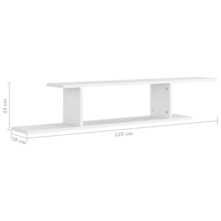 Tv-Wandregal 125X18X23 Cm Holzwerkstoff