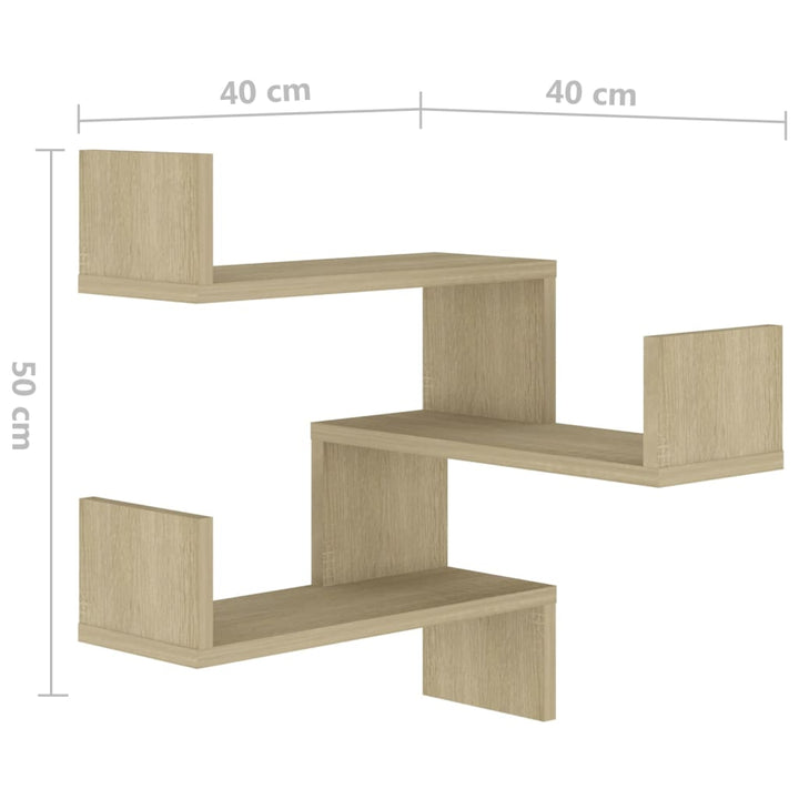 Wand-Eckregal Sonoma-Eiche 40X40X50 Cm Holzwerkstoff