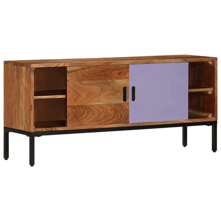 Tv-Schrank Honigbraun Und Grau 110X30X50 Cm Massivholz Akazie