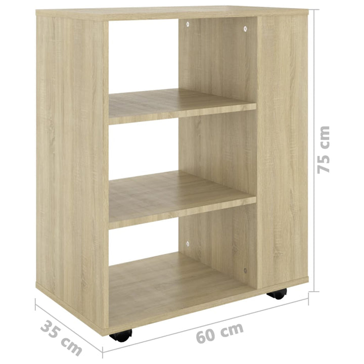 Rollschrank Sonoma-Eiche 60X35X75 Cm Holzwerkstoff