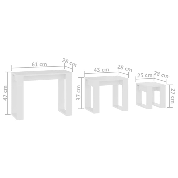 Satztische 3-Tlg. Holzwerkstoff