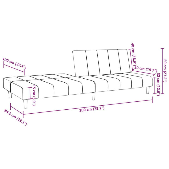 Schlafsofa 2-Sitzer Stoff