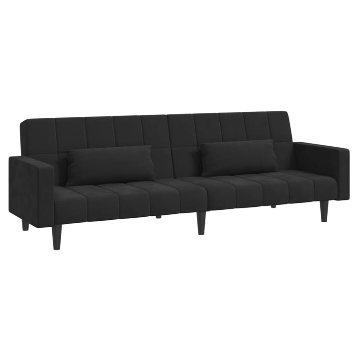 Schlafsofa 2-Sitzer Mit 2 Kissen Samt