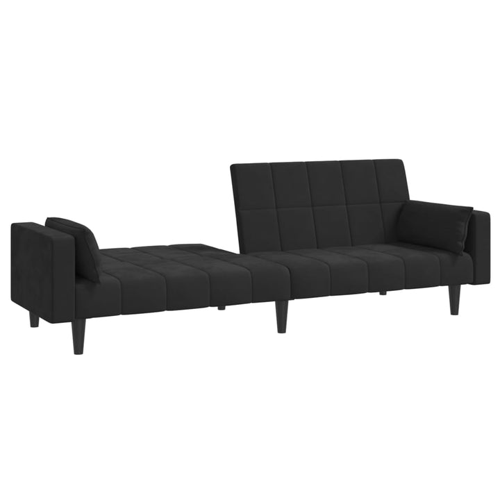 Schlafsofa 2-Sitzer Mit 2 Kissen Samt