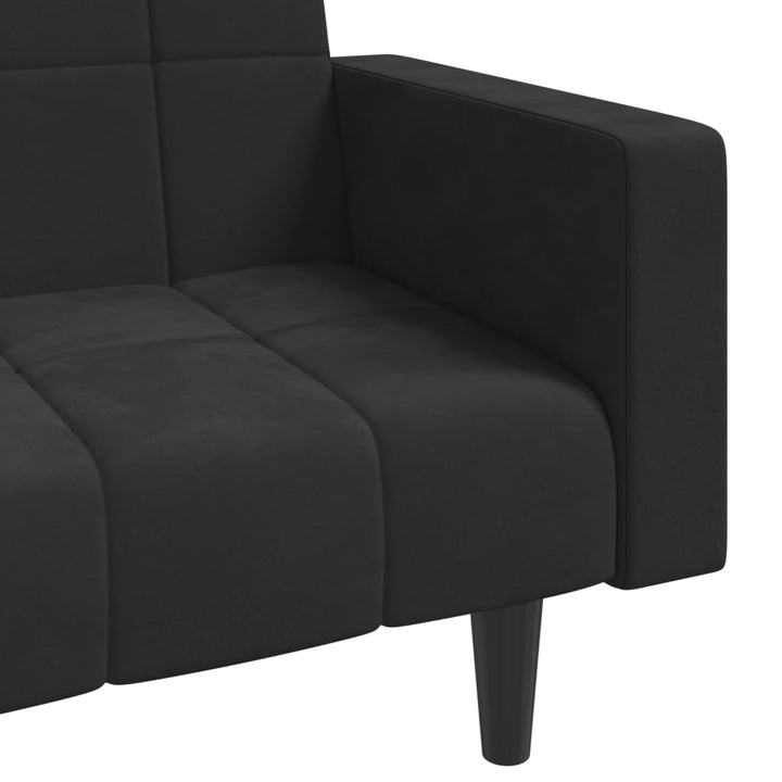 Schlafsofa 2-Sitzer Mit 2 Kissen Samt