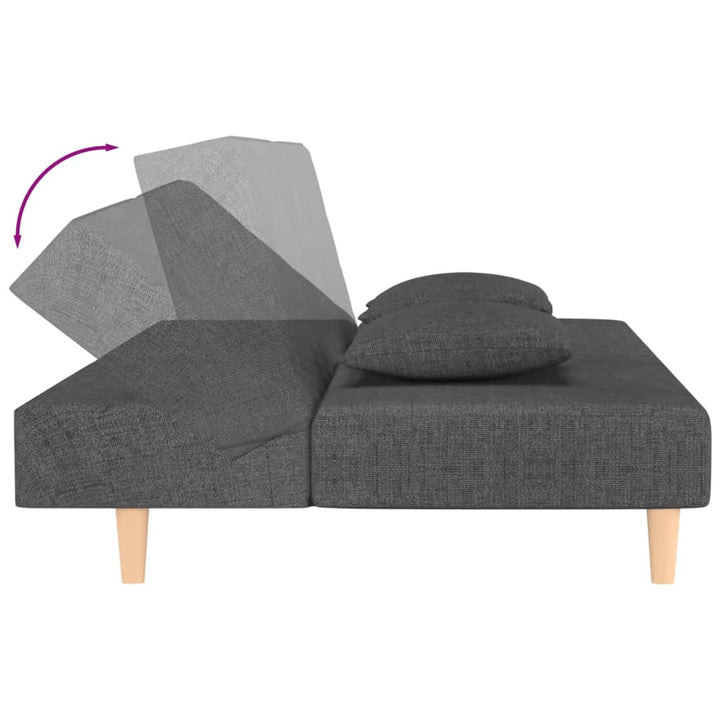 Schlafsofa 2-Sitzer Mit 2 Kissen Stoff