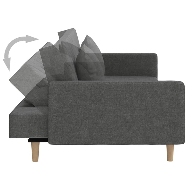 Schlafsofa 2-Sitzer Mit 2 Kissen Stoff