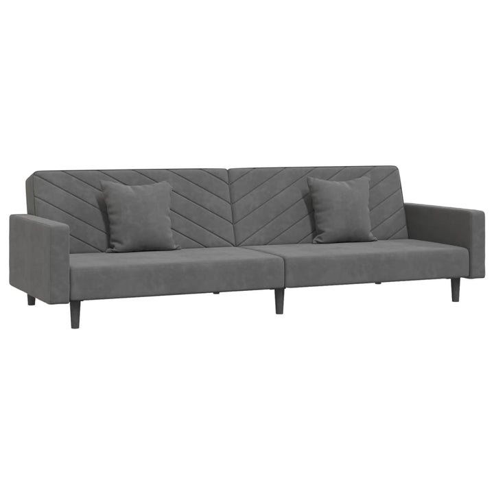 Schlafsofa 2-Sitzer Mit 2 Kissen Samt