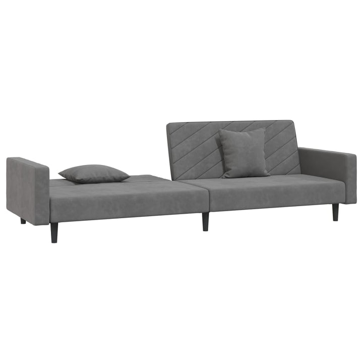 Schlafsofa 2-Sitzer Mit 2 Kissen Samt