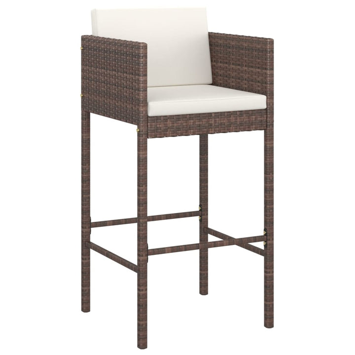 Barhocker 2 Stk. Mit Kissen Poly Rattan