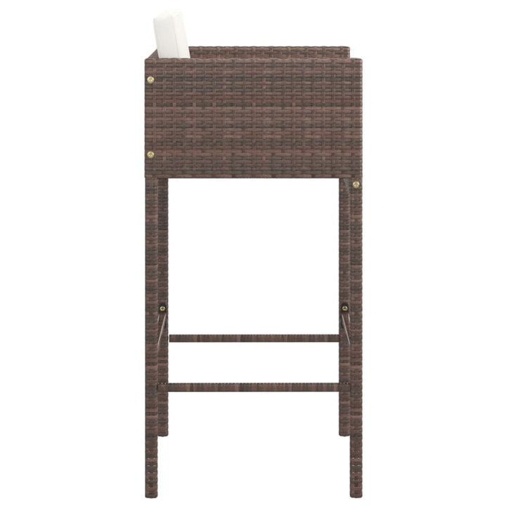 Barhocker 2 Stk. Mit Kissen Poly Rattan