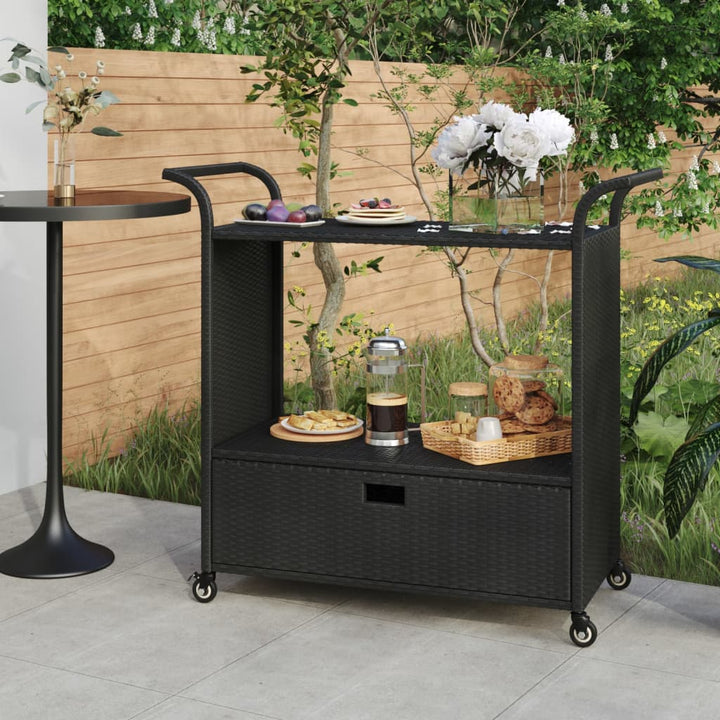 Barwagen Mit Schublade 100X45X97 Cm Poly Rattan