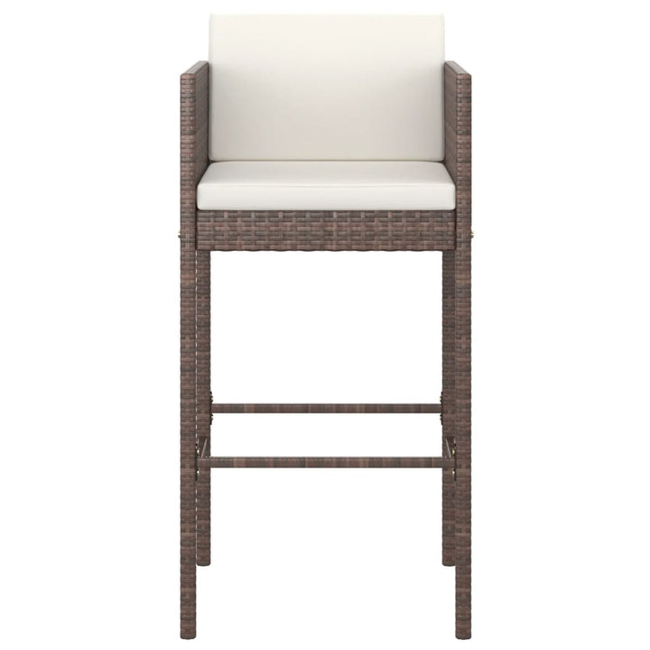 Barhocker 2 Stk. Mit Kissen Poly Rattan