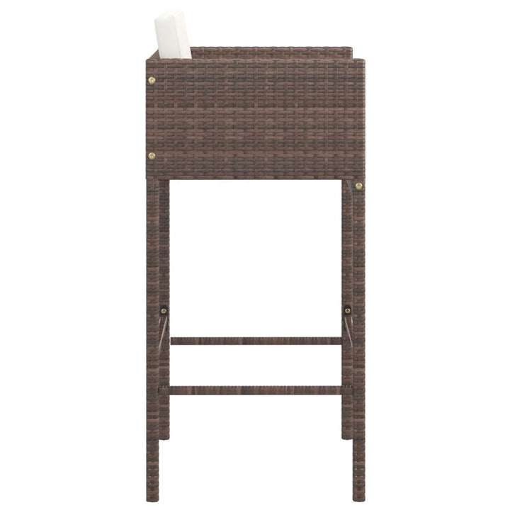 Barhocker 2 Stk. Mit Kissen Poly Rattan