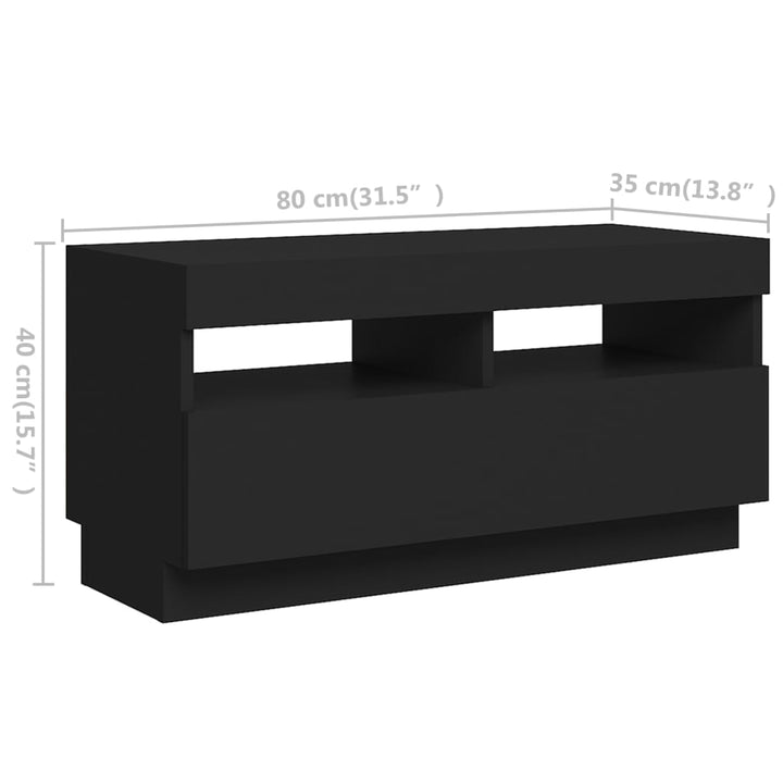 Tv-Schrank Mit Led-Leuchten 180X35X40 Cm