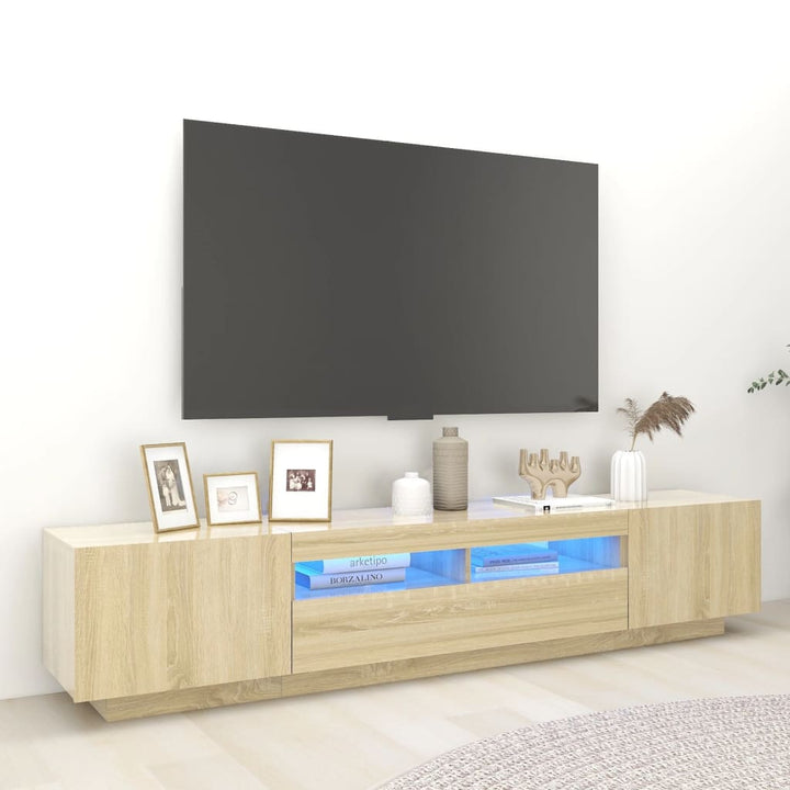 Tv-Schrank Mit Led-Leuchten 200X35X40 Cm