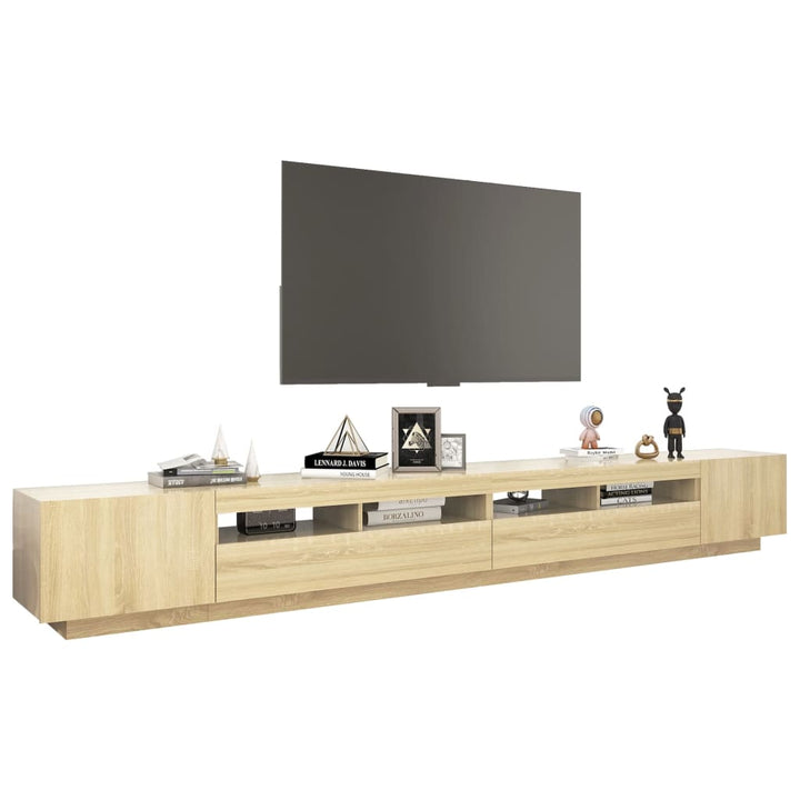 Tv-Schrank Mit Led-Leuchten Sonoma-Eiche 300X35X40 Cm