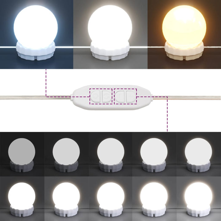 Schminktisch Mit Led Sonoma-Eiche 86,5X35X136 Cm