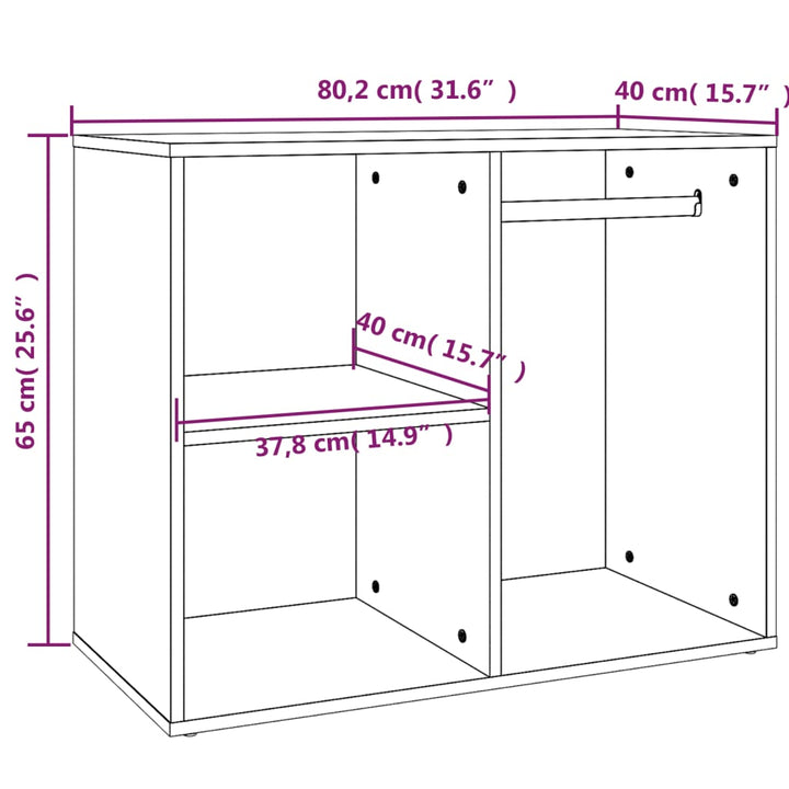 Regal Für Schminktisch 80X40X65 Cm Holzwerkstoff